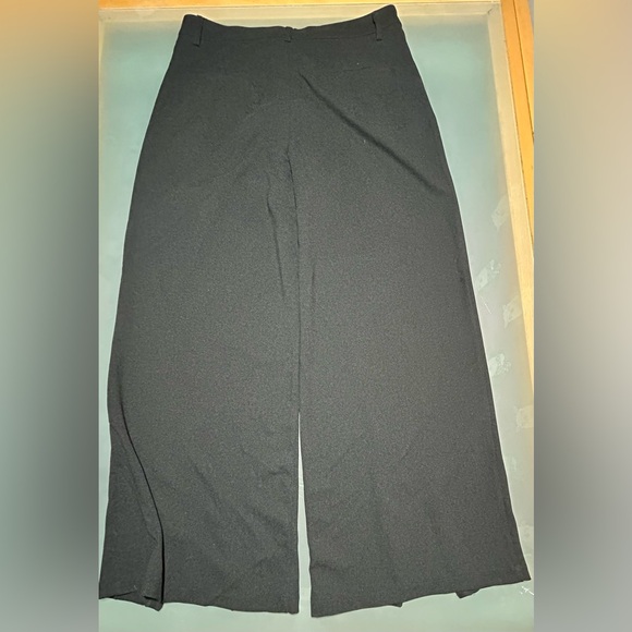 Happily Grey Wide Leg Trouser Black Slit in Front; Size 9 - Picture 6 of 6